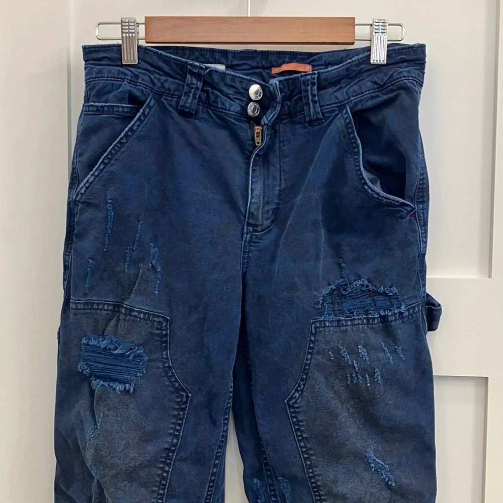 Anthropologie Wanderer Distressed Blue Pants - Picture 5 of 16